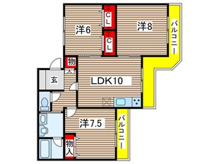 弁天ハイツの物件間取画像